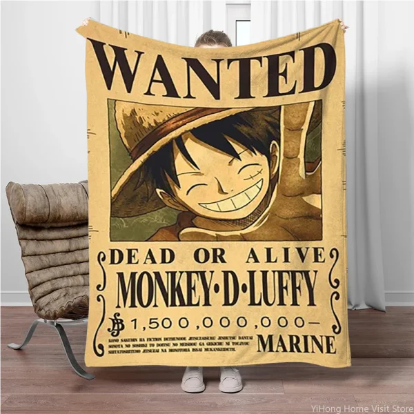 Coperta anime giapponese One Piece per bambini, calda e morbida coperta per divano letto, adatta per regali souvenir di compleanno 3