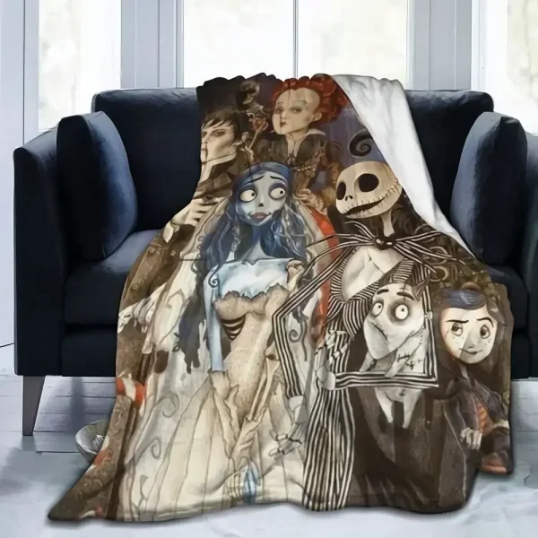 Coperta da sposa cadavere horror Coperta morbida e calda per divano letto Queen Size Decorazioni di Halloween Coperta da film spaventoso Regali di compleanno 5
