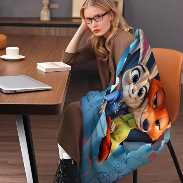 Disney Nick Judy Coperta stampata Coperta da tiro in flanella di cartone animato Coperta da picnic calda Coperta da letto per la casa Coperta da letto Regalo di compleanno 5