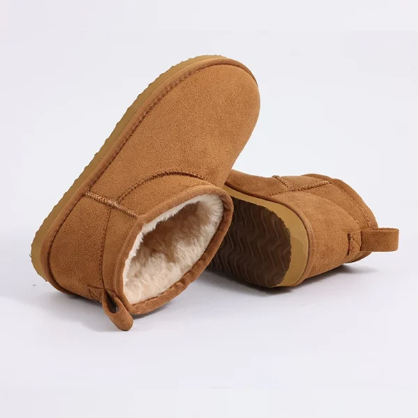 Shevalues Stivali da neve soffici in pelliccia calda per donna Antiscivolo Comodi da uomo Stivali da neve classici in peluche per esterni Scarpe invernali in cotone per la casa 5