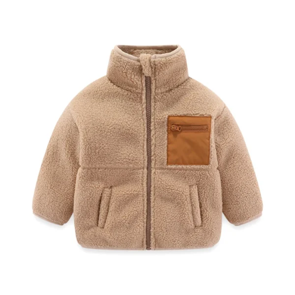 2025 Nuovo Autunno Inverno Ragazzi Giacca in caldo pile Cappotto per bambini Moda Cerniera con cappuccio Capispalla per bambini 1 2 3 4 5 6 7 anni Abbigliamento per bambini 6