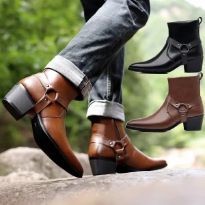 Stivali classici da cavaliere da cowboy occidentali Stivali eleganti da uomo Designer di marca Stivali Chelsea con cerniera laterale da uomo Scarpe comode a punta 47 48 1