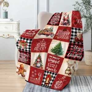 Accogliente coperta natalizia in flanella, morbida coperta in tessuto per tutte le stagioni, regalo perfetto per ragazzi, ragazze, figli, figlie e celebrazioni di compleanno 1