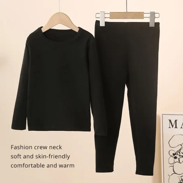 Set di biancheria intima termica per bambini ragazzi mutandoni con maglione di cotone imbottito in pile pigiama invernale 1