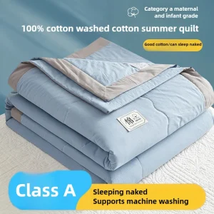 Interno esterno Trapunta estiva in cotone 100% Piumino per aria condizionata in puro cotone Morbido e traspirante per la pelle Coperta sottile 1