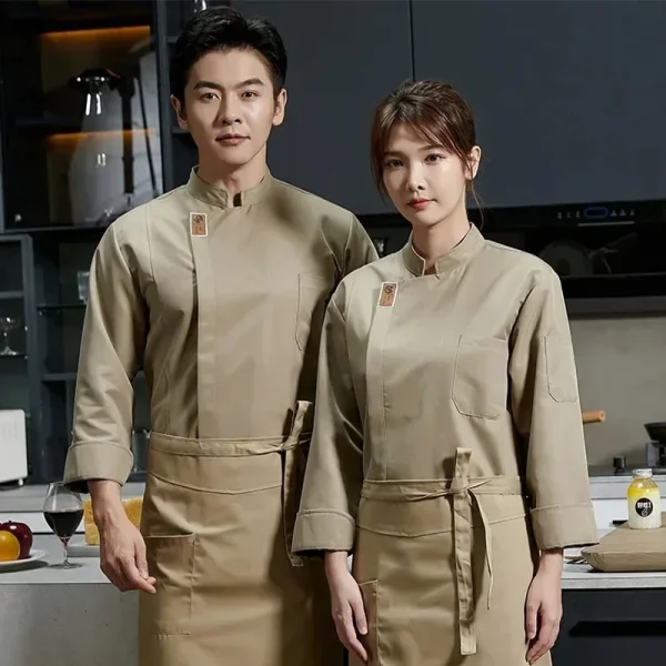 Abiti da lavoro per chef professionale Catering Abiti da cucina Top Ristorante Uniforme Camicia da cucina Giacca da cuoco dell'hotel Tuta da cameriere 4