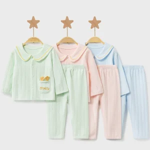 Set intimo per bambini Pigiama in morbido cotone per bambini Ragazzi Ragazze Bambino Primavera Autunno Simpatico cartone animato Manica lunga Indumenti da notte per la casa 1