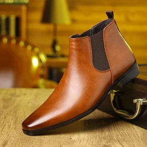 Stivaletti Chelsea da uomo in vera pelle 2025 Tendenza autunno inverno Stivaletti da uomo con suola spessa All-match Marton Boots Men 1
