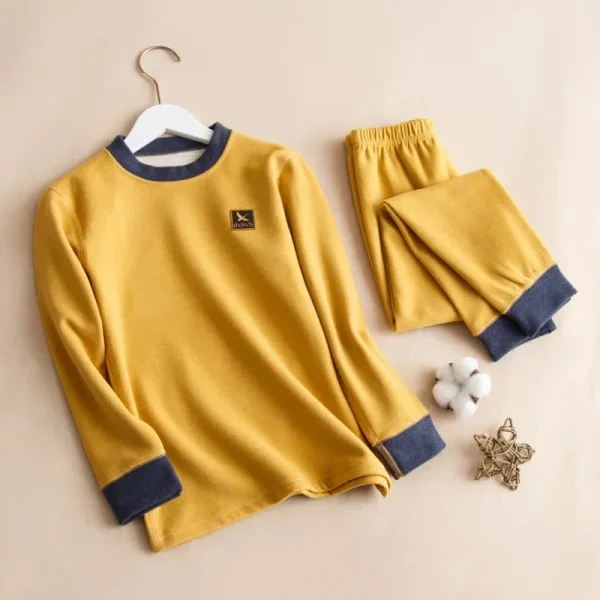 Set di biancheria intima termica per bambini 7A antibatterico autunno inverno vestiti caldi bambini lana natura seta Teen Boys Girls Loungewear 3