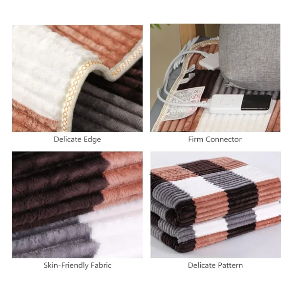 220V Coperta Elettrica Tessuto di Velluto A Coste Più Spessa Riscaldatore Più Caldo Coperta Riscaldata Termostato 1-9 marce Coperta di Riscaldamento Elettrico Spina UE 4