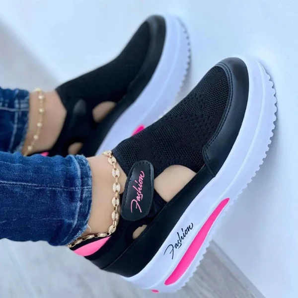 Scarpe da ginnastica rosse Scarpe da donna Scarpe da tennis da donna Scarpe di tela Scarpe casual da donna Scarpe sportive da donna Sneaker con plateau Scarpe scavate 3