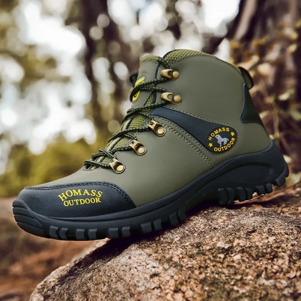 Scarpe da alpinismo estive da uomo Sneakers in pelle impermeabile stivali da uomo caldi stivali da trekking all'aperto scarpe da lavoro Zapatillas Hombre 6