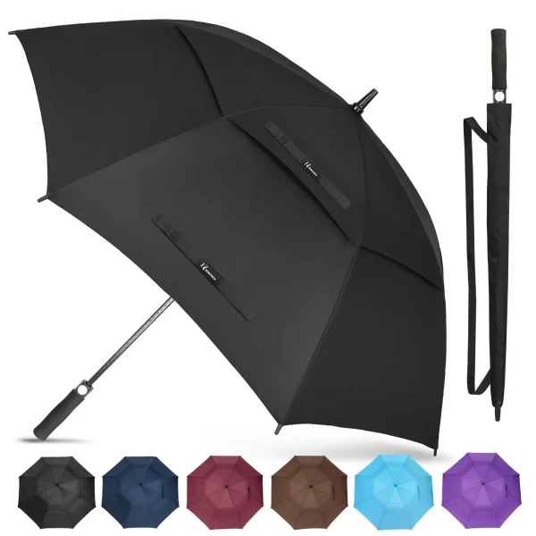 Ombrello da golf Ombrello da golf extra large oversize con doppio baldacchino ventilato antivento impermeabile Ombrello da golf aperto automatico da 62 pollici 2