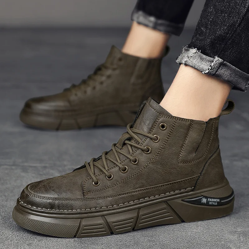 Scarpe da uomo leggere e impermeabili Stivali da uomo in pelle Gomma Offerte originali classiche Designer di calzature alla moda 2025 in promozione 1