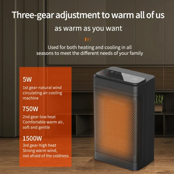 Termoventilatore elettrico portatile PTC Bagno Soggiorno Macchina scaldavivande per casa con telecomando a temperatura costante fissa 2