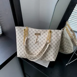 Nuova borsa per presbiopia con texture in morbida pelle, borsa da donna di grande capacità con accessori pendenti, borsa a tracolla 1