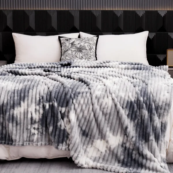 Coperta per letti flanella Fleece Tie dyeing coperta per divano singolo/Queen/King Winter Warm copriletto per letto matrimoniale coperta/Plaid 2