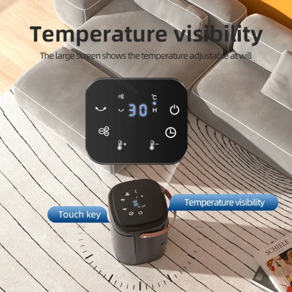 Termoventilatore elettrico PTC Scaldino portatile ad aria calda Bagno Soggiorno Riscaldamento Riscaldatore domestico con telecomando a 3 marce 6