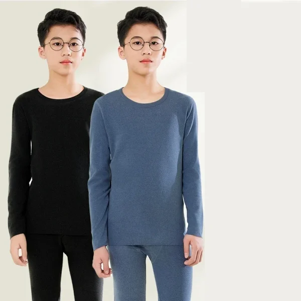 Set di pantaloni autunnali per giovani in velluto tedesco di seta di lana invernale Set di biancheria intima morbida e calda per studenti per bambini 5