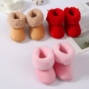 Neonate Ragazzi Stivali da neve Inverno Peluche Caldi Scarpe di cotone per neonati Bambino antiscivolo Primi camminatori Stivali casual per neonati 0-18M 1