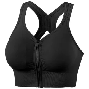 CZGUKE Reggiseno sportivo da corsa Fitness Cerniera frontale Intimo da donna Shockp tetto Top Reggiseno Reggiseno yoga traspirante senza cuciture 1