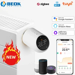 BEOK Attuatore termostatico per valvola radiatore TRV Tuya ZigBee Funziona con Alexa Google Alice Riscaldamento domestico 1