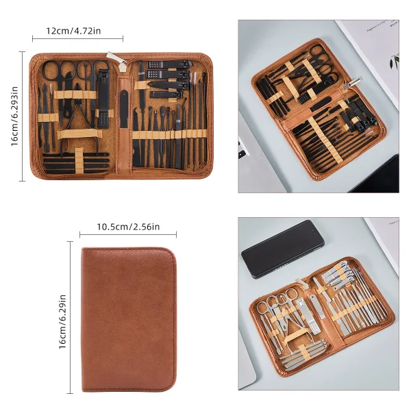 8/32pcs Set manicure Kit pedicure professionale Forbici per unghie Kit per toelettatura Frese per manicure in acciaio inossidabile Strumenti per la bellezza delle unghie 2