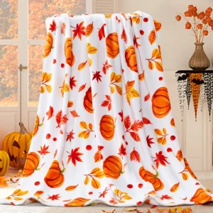 Coperta autunnale inhand Halloween Pumpkin autunno peluche Decor Fuzzy coperte da Picnic per divano divano sedie Cute Holiday for gift 1