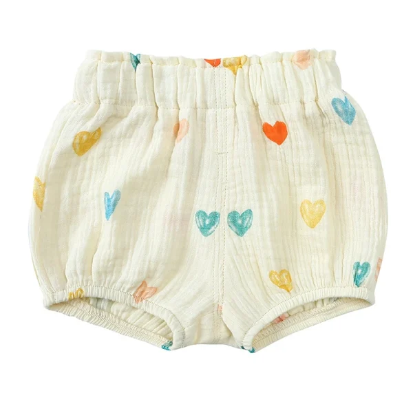2025 Pantaloncini in cotone organico per vestiti per bambini Pantaloni corti stampati Bloomer per bambini e bambine per neonati Pantaloncini da surf Copri pannolini 3