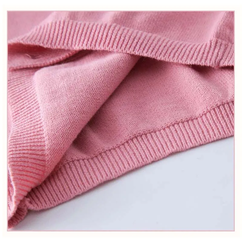 Cardigan maglione rosso per bambini Vestiti per bambini Cardigan scolastico per bambina in cotone Maglieria per ragazze coreane Abbigliamento infantile Bebe 4