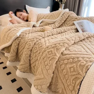 Nuovo velluto intagliato caldo autunno inverno coperta per letto morbide e soffici coperte per divano calore accogliente corallo flanella copridivano coperta pisolino 1