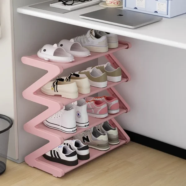 Scarpiera creativa a forma di Z, semplice scarpiera per la casa, scarpiera con assemblaggio multistrato per riporre le scarpe dei dormitori 2