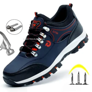 Scarpe con puntale in acciaio per uomo Stivali da lavoro Scarpe antinfortunistiche da lavoro a prova di foratura Scarpe da lavoro protettive Calzature maschili Scarpe da ginnastica di sicurezza 1