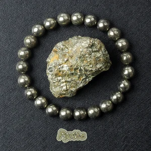 Braccialetti di perline di pirite di energia originale da uomo pietra di ematite naturale pirite minerale braccialetto di filo che dimagrisce gioielli sanitari Pulsera 1