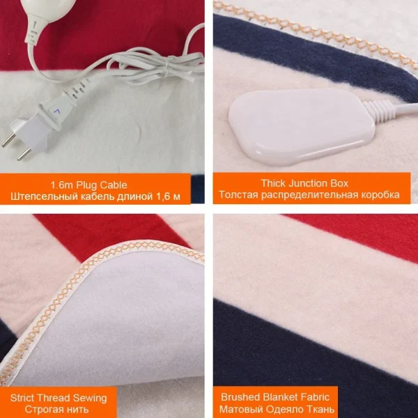 Coperta elettrica Riscaldatore più spesso Scaldacorpo doppio 150 * 180 cm Coperta riscaldata Termostato Coperta di riscaldamento elettrico Riscaldamento elettrico 5