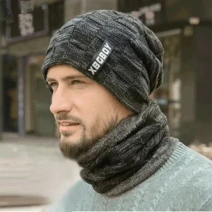 Cappello invernale per uomo donna pullover cappello sciarpa vestito più velluto foderato in pile bambini spesso caldo berretto cappello lavorato a maglia maschile berretti 1