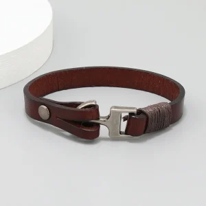 Braccialetti in pelle di vacchetta punk Braccialetti Bracciale con ancoraggio di moda Uomo Regalo di gioielli accessori originali in stile oceano di vendita caldo 1