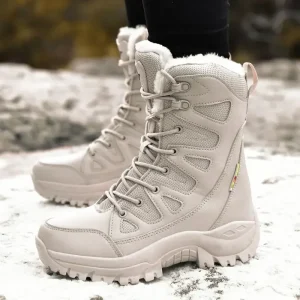Stivali invernali donna Super Warm Plus Size 36-46 stivali da moto a metà polpaccio scarpe calde con plateau in peluche Zapatos Para Mujer 1
