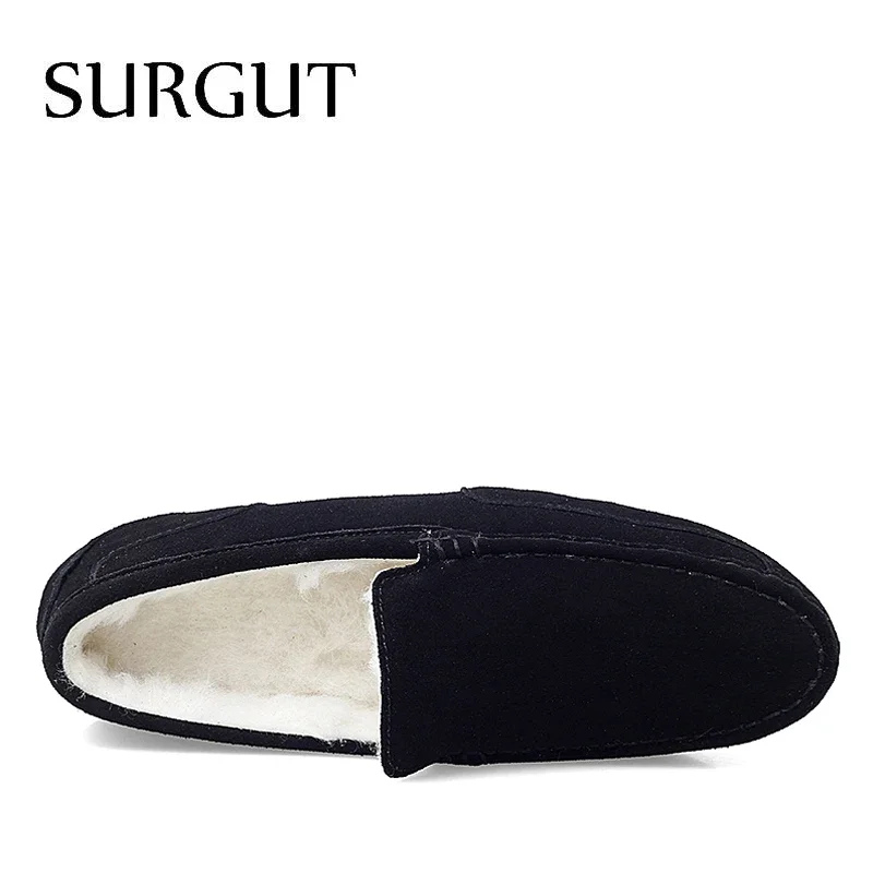 SURGUT Scarpe casual da uomo Mocassini in pelle scamosciata traspirante di marca Mocassini Qualità Inverno caldo Uomo Slip On Scarpe da guida Plus Size 38-47 2