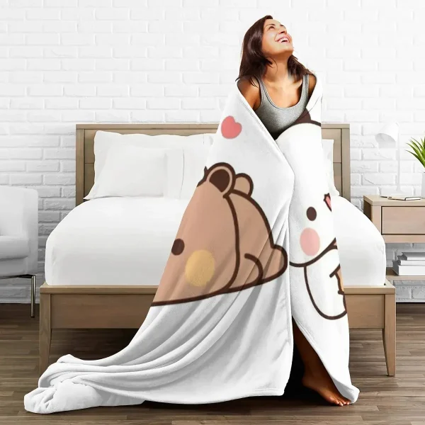 Bubu Dudu Panda Bear coperta morbida e calda flanella coperta peluche per letto soggiorno Picnic viaggio casa divano 6