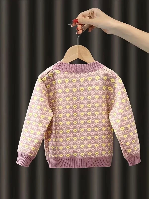 Cardigan autunnale da ragazza Nuova giacca in maglia per bambini Maglione alla moda per bambini in stile coreano per bambini piccoli e bambini piccoli 2