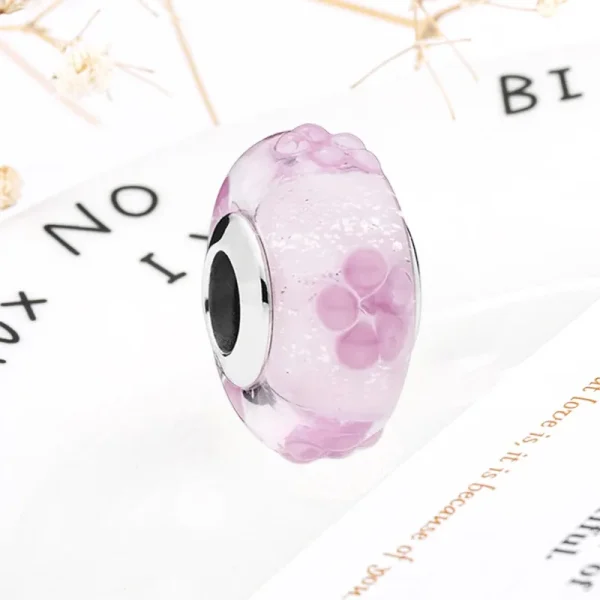 Nuovo rosa rosso dorato nero blu vari stili perline di vetro di Murano adatte per braccialetti in argento 925 originali regali di gioielli da donna fai da te 3