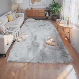 Tappeto in pelliccia sintetica per soggiorno Tappeti morbidi in finta pelle di pecora Cuscino per pavimento sul comodino Peluche soffice tappetino in lana artificiale Decorazioni per la casa 1