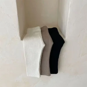 0-2Y pantaloni per bambini neonati maschi Leggings a coste 2024 nuovi pantaloni per neonati in cotone pantaloni per Leggings Slim elasticizzati solidi per bambini 1