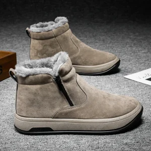 Stivali da neve invernali da uomo in cotone grande Stivali alti in cotone da esterno Stile caldo più scarpe da uomo calde in velluto Alla moda e confortevoli 1