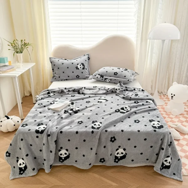 1pc peluche coperta per letti Panda stampato morbido pile corallo plaid per divano singolo/regina/re caldo coperte di Thow di alta qualità 6