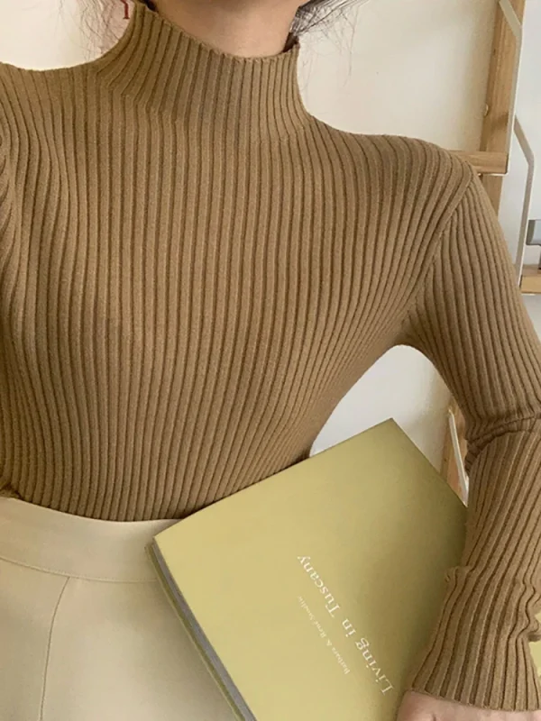 AOSSVIAO 2025 chic Autunno inverno Maglione Pullover Donna Manica lunga dolcevita casual caldo maglione basic lavorato a maglia Maglioni top 5