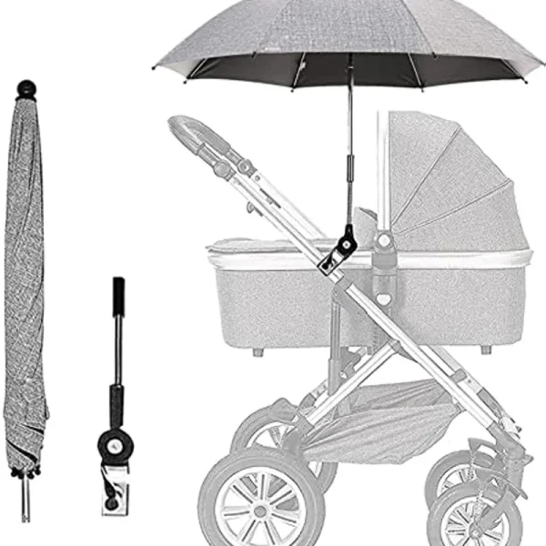 Ombrello per passeggino con morsetto Protezione UV regolabile a 360 gradi Passeggino Ombrello universale parasole per carrozzina per bambini 1