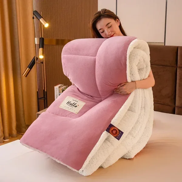 Set piumino Queen in pile Biancheria da letto super morbida e calda e soffice Set letto pesante sfocato di lusso per l'inverno Coperta calda in pile per l'inverno 5