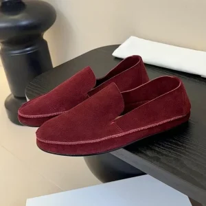 Mocassini pigri alla moda Donna Primavera Autunno Scarpe basse comfort in morbida pelle Bocca superficiale Punta tonda Scarpe singole Scarpe casual leggere 1
